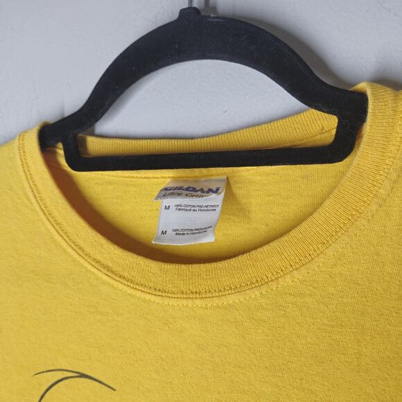 Vintage DARE Darren The Lion T-Shirt Yellow Mens Medium Face Gildan - Picture 4 of 6